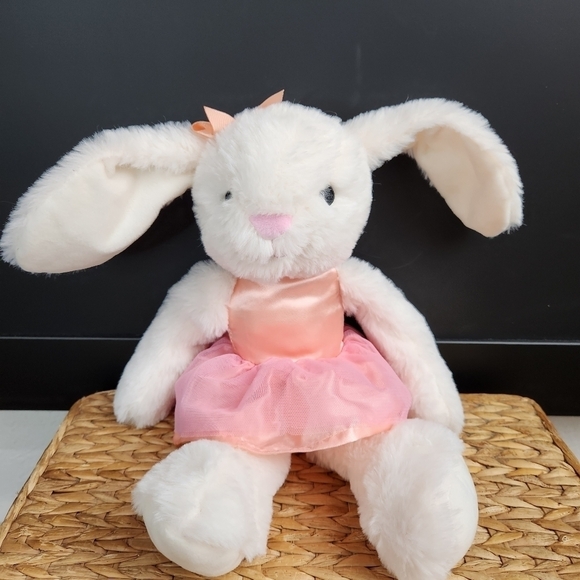 KELLYTOY RATTLE  EASTER WHITE BUNNY RABBIT 13" PLUSH TOY LOVEY - Picture 3 of 10